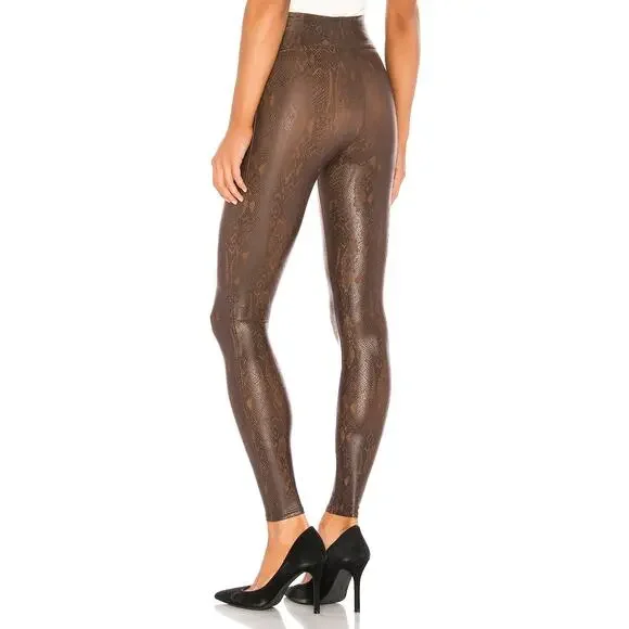 Spanx Faux Leather Snakeskin Leggings 20265R Brown Snakeskin Medium - Picture 10 of 10